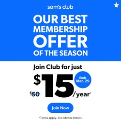 Sams Club Our best membership offer of the season. Join Club for just 