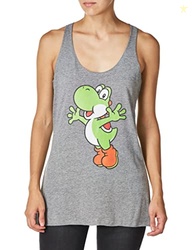 Nintendo Junior's Yoshi Icon Tri-Blend Racerback Tank, Medium, Premium