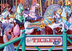 Wonder Forge Cotton Candy Carousel 1000 Piece Jigsaw Puzzle for Adults