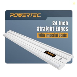 POWERTEC 24 Inch Machinist Aluminum Straight Edges, with .001'' Tolera