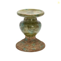 Creative Co-Op 2-Tone Sculptural Terracotta Pillar Candle Holder, Dist
