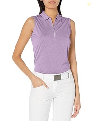 Callaway Women's Quarter Zip Heather Sleeveless Golf Polo, Moisture-Wi