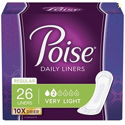 Poise Incontinence Panty Liners, Very Light Absorbency, Regular Length