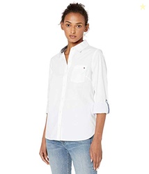 Tommy Hilfiger Solid Roll Tab Bright White XS (US 0-2)