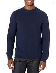 Amazon Essentials Men's Oversized Crewneck Sweater, Textured, Loose Fi