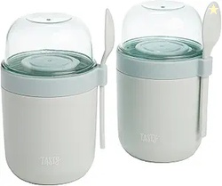 Tasty Travel Snack Cups with Spoons, 2-Pack