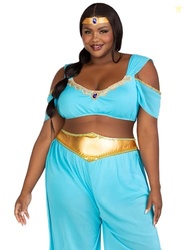 Leg Avenue Women's Plus Size Arabian Beauty Princess Costume, Turquois