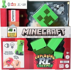 Mattel Minecraft Exploding RC Creeper with Lights & Sounds, 10 Explosi