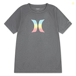 Hurley Boys' Rash Guard Shirt, Black/Icon, 6