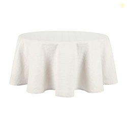 Martha Stewart Honeycomb Modern Farmhouse Tablecloth, Beige, 70" Round