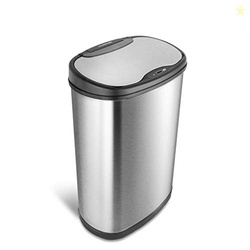 Ninestars DZT-50-25 Motion Sensor Trash Can, Large, Silver