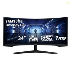 Samsung 34' Odyssey G5 Ultra-Wide Gaming Monitor with 1000R Curved Scr