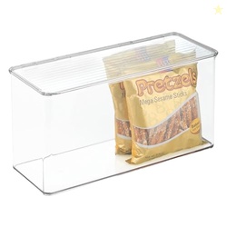 iDesign Recycled Plastic Stackable Storage Bin with Lid  Clear