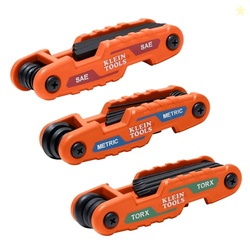 Klein Tools 70543 3-Piece Compact Folding Hex Key Set, Metric, SAE, To