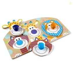 Melissa & Doug First Play Wooden Jumbo Knob Safari Animal Puzzle (3 pc