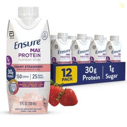 Ensure Max Protein Shake | Creamy Strawberry | Ready to Drink | 30g Pr