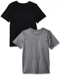 Carter's Big Boy's 2-Pack Tee Shirt, Grey/Black, 4-5