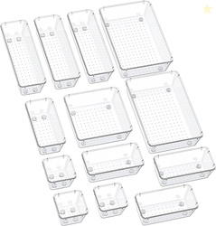 SMARTAKE 13-Piece Drawer Organizers