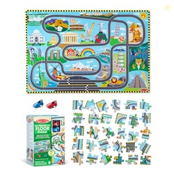 Melissa & Doug Race Around the World Tracks Cardboard Jigsaw Floor Puz