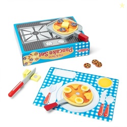 Melissa & Doug Flip and Serve Pancake Set (19 pcs) - Wooden Breakfast 