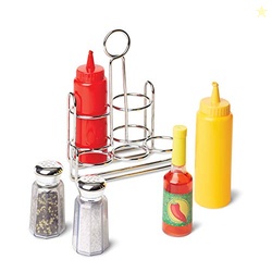 Melissa & Doug 6-Piece Condiments, Play Food Set with Kids Play Kitche
