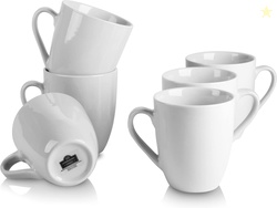 10 Strawberry Street Simply White 12 oz Mug, Set of 6