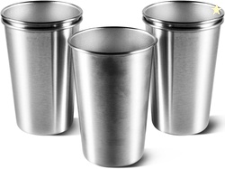 5 Pack 16 Ounce Stainless Steel Pint Cups