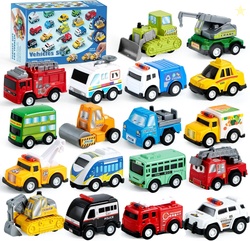 JOYIN 18 Pcs Pull Back City Cars and Trucks