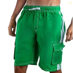 Kanu Surf Men's Barracuda Swim Trunks (Regular & Extended Sizes), Gree