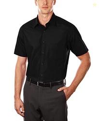 Van Heusen Men's Tall Fit Short Sleeve Dress Shirts Poplin Solid (Big 