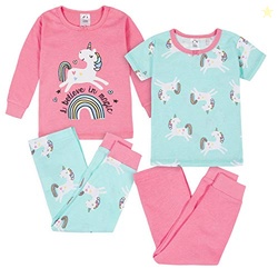 Gerber Baby Girls 4-Piece Pajama Set, Unicorn Magic Pink, 3T