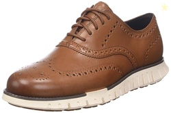 Cole Haan Mens Zerogrand Remastered Wing Tip Oxford, British Tan/Ivory
