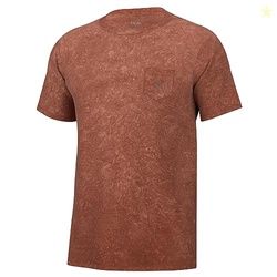 HUK mens Short Sleeve Mineral Wash Pocket Tee, Fishing T-shirt for Men