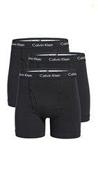 Calvin Klein Men's Cotton Stretch 3-pack Boxer Brief, 3 Black, Medium