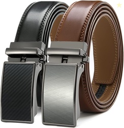 DOOPAI Men's Ratchet Leather Belt Set - 2 Pack