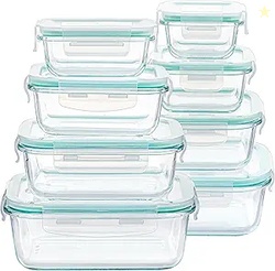 Vtopmart 8 Pack Glass Food Storage Containers with Lids