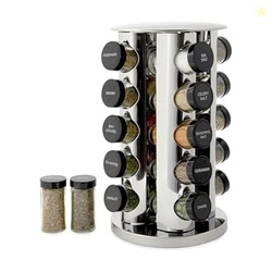 Kamenstein 20 Jar Revolving Countertop Spice Rack with Spices Included
