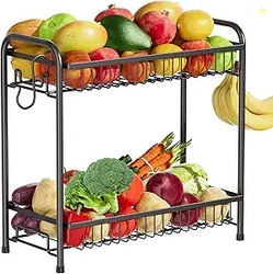 Fruit Basket for Kitchen Counter, 2 Tier