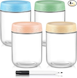 DRKIO 16 Oz Overnight Containers with Lids - 4 Pack 
