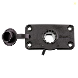 Scotty #244L-BK Locking Flush Deck Mount w/ Rain Cap (Black)