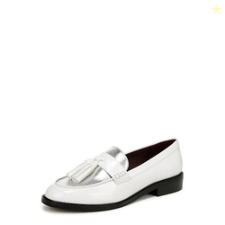 Franco Sarto Womens Carolynn Low Slip On Tassel Loafers Loafer White S