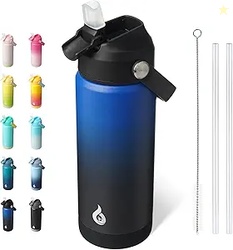 BJPKPK Insulated Water Bottle with Straw Lid