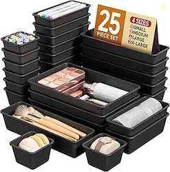 25 PCS Plastic Drawer Organizers Set