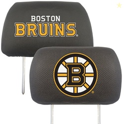 FANMATS 14778 Boston Bruins Embroidered Head Rest Cover Set - 2 Pieces