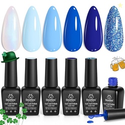 Beetles Blue Gel Nail Polish,6 Colors