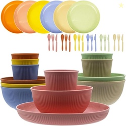 Wheat Straw Dinnerware Set, 36pcs 