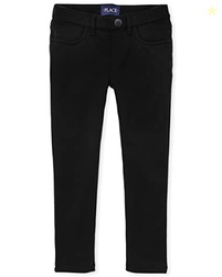 The Children's Place Girl's Ponte Knit Pull On Jeggings, Black, 4 slim