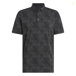 Adidas Men's Go-to Printed Polo Shirt, Carbon/Black, Medium
