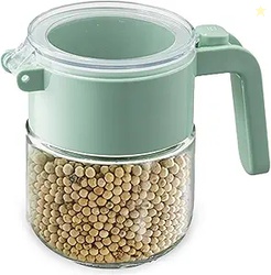 Glass Condiment Pot with Spoon and Lid