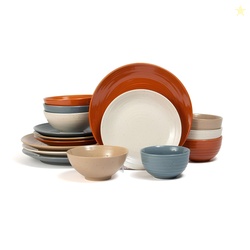 Sango Siterra Painter's Palette 16-Piece Stoneware Dinnerware Set - Se